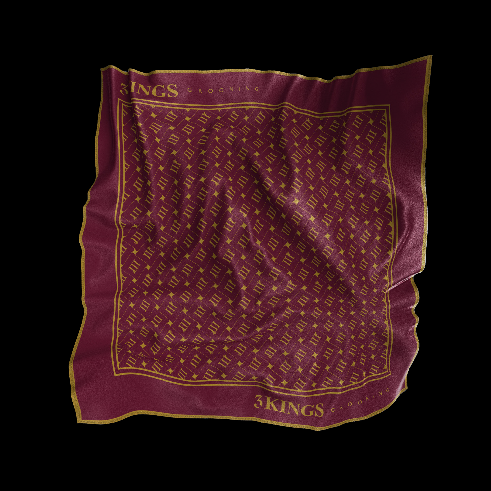 3 KINGS Crowne Scarf - BurgundyGold