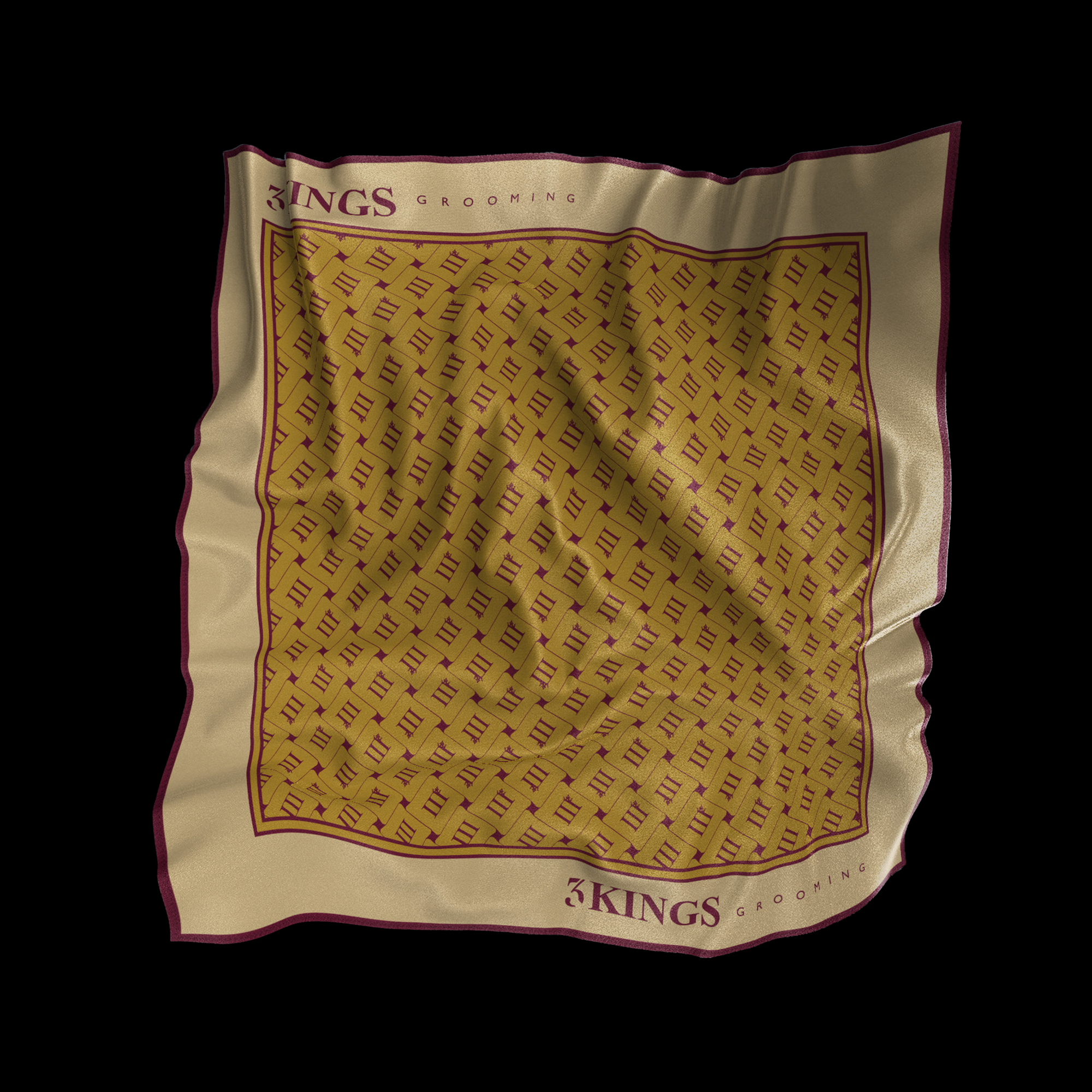 3 KINGS Crowne Scarf - Champagne-BurgundyGold