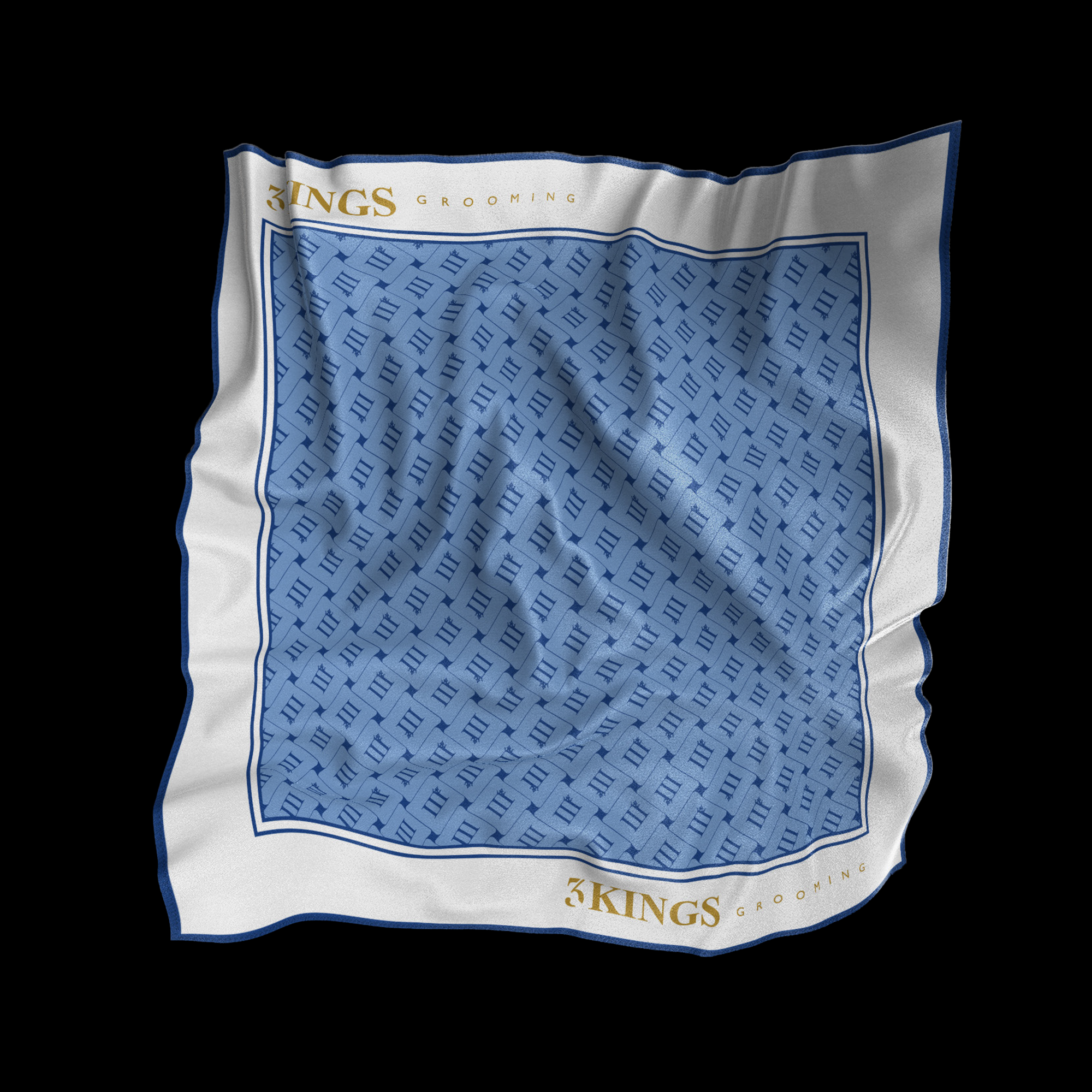 3 KINGS Crowne Scarf - White-Blue